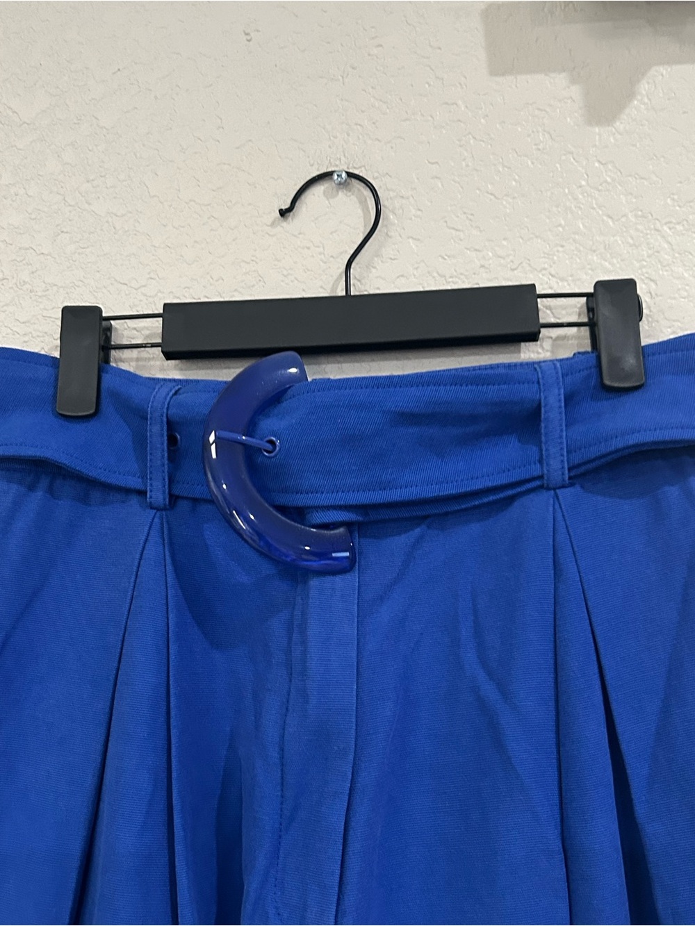 FARM Rio Wide Leg Tailored Blue Pant Size Small Belted Trousers High Rise - Picture 10 of 16